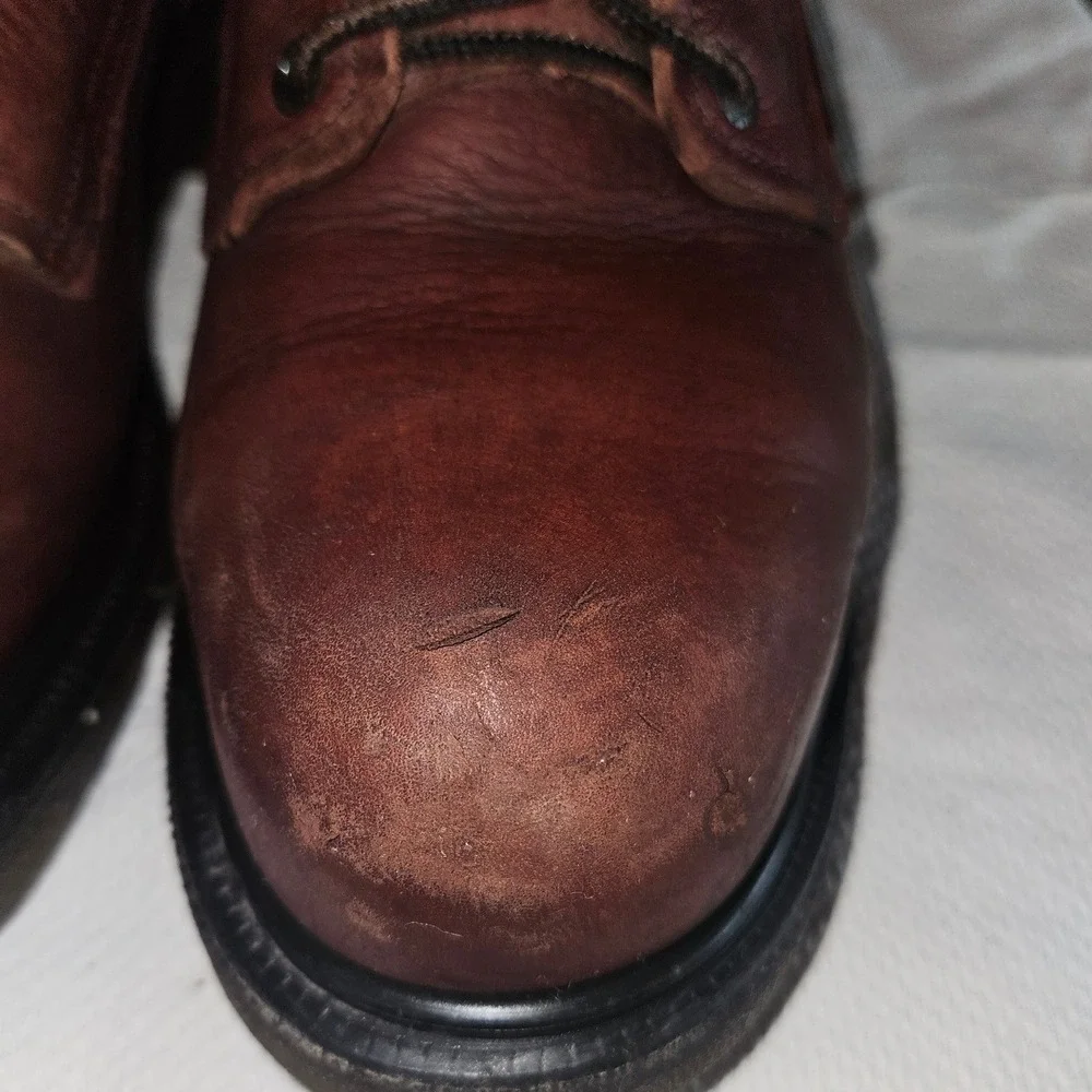 Red Wing Mens Brown Leather Lace Up Work Boots Oil Slip Resistant High Top sz10B